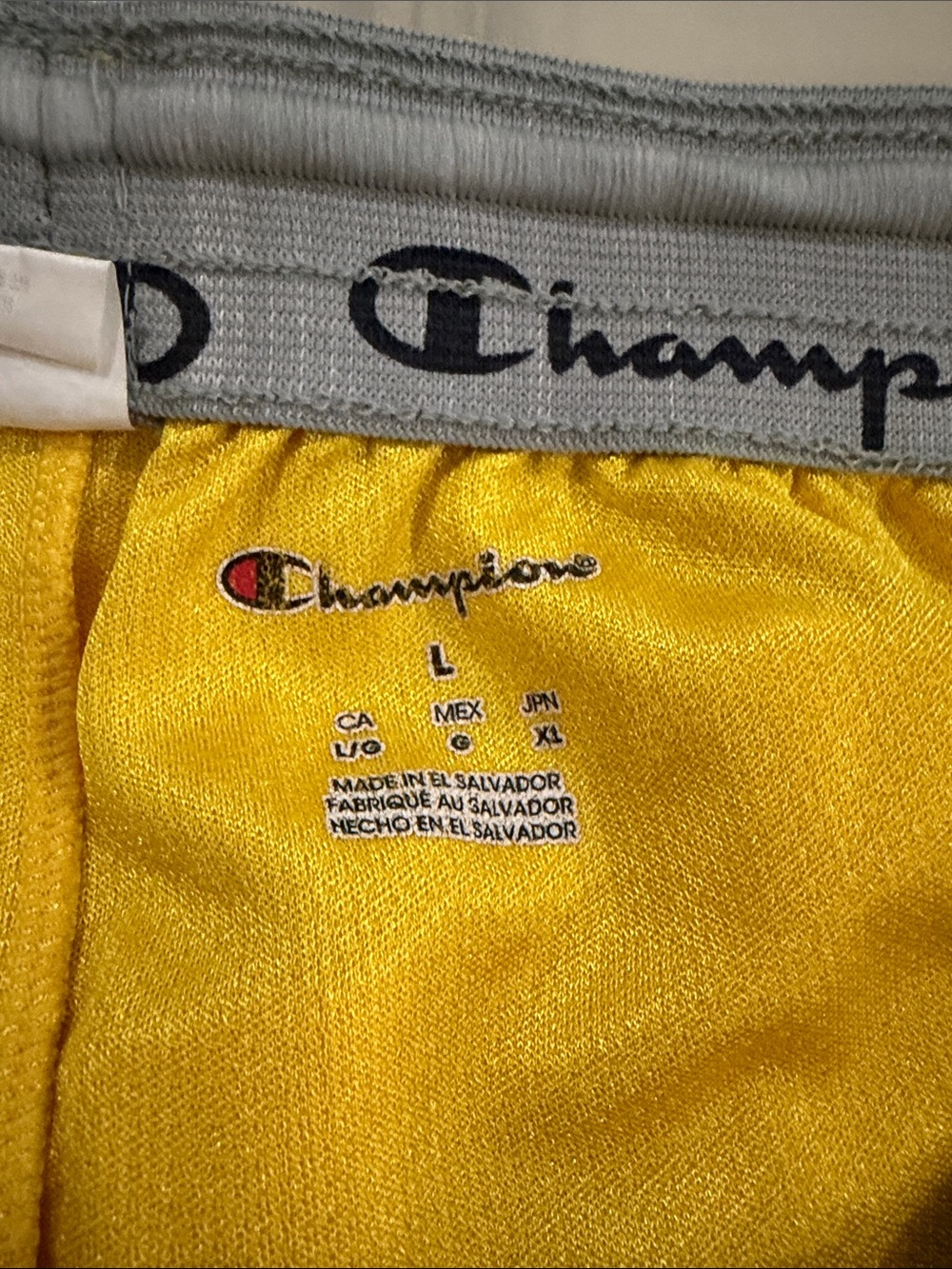 Champion Men’s Yellow Athletic Mesh Shorts with Navy M Michigan Wolverines logo - Picture 4 of 4